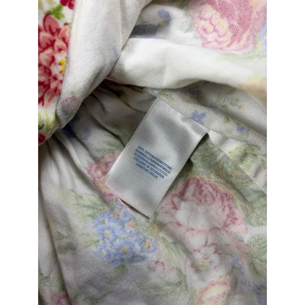 Ralph Lauren Dress Girls 24M White Floral Print Sleeveless Cotton Button Back